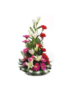3 Lilies, 10 Gerbera & 12 Carnations