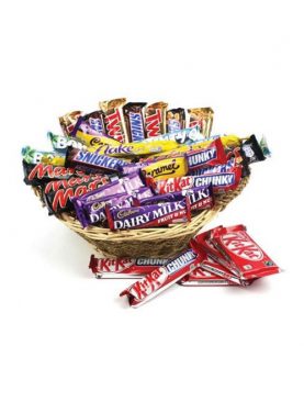 Assorted Chocolates In A Basket